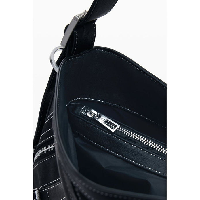 Black Polyethylene Women Handbag
