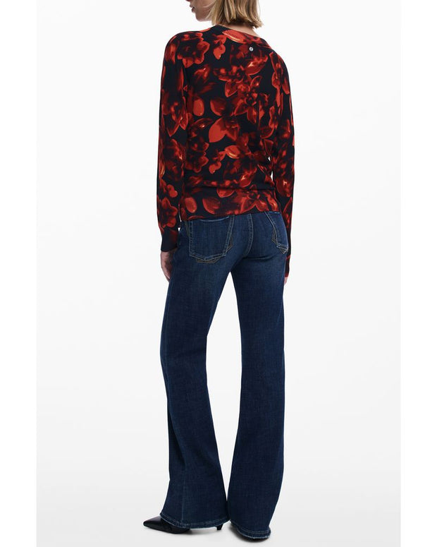 Black Viscose Women Sweater