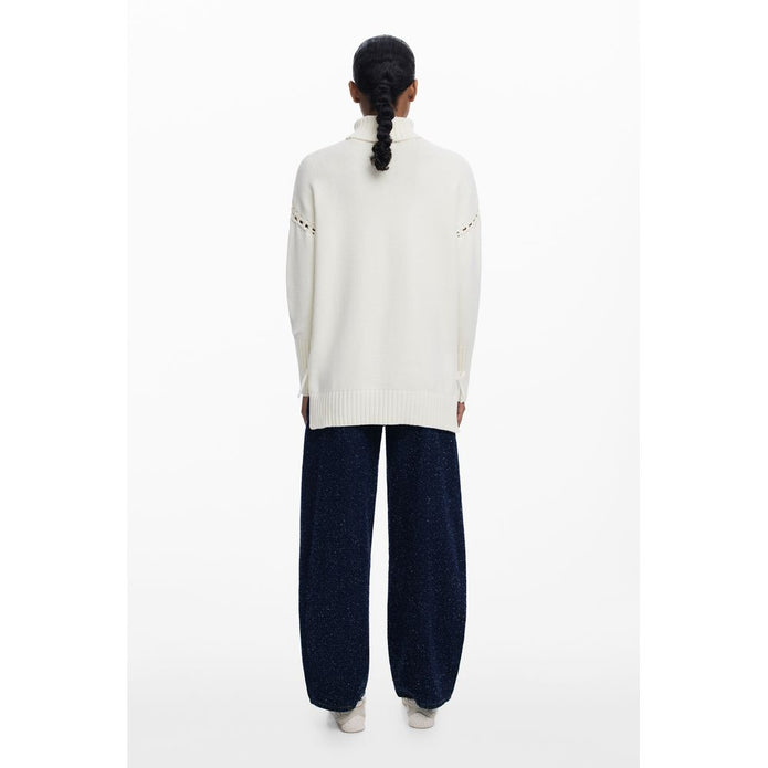 White Cotton Women Sweater