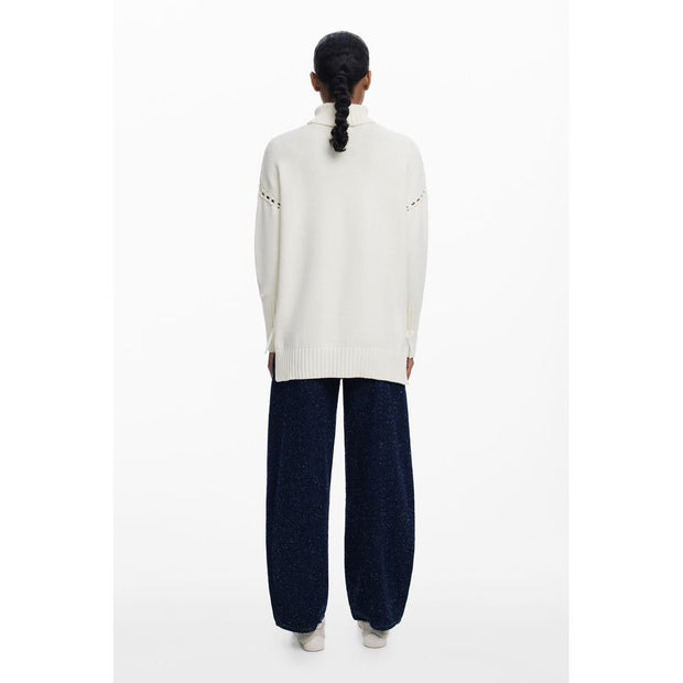 White Cotton Women Sweater