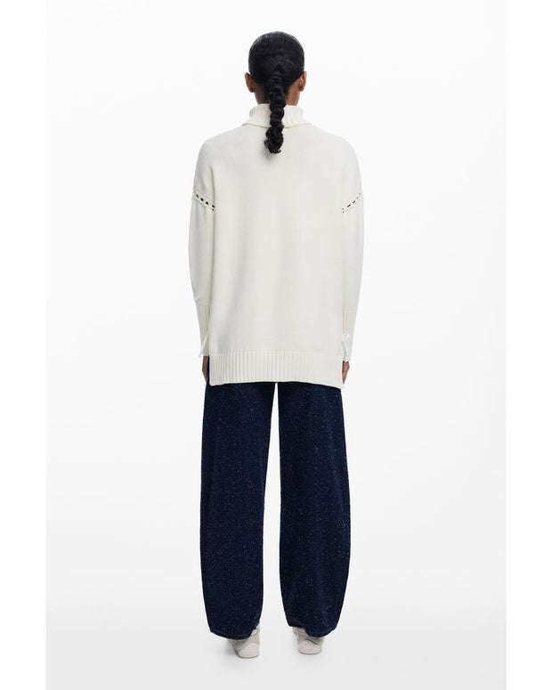 White Cotton Women Sweater