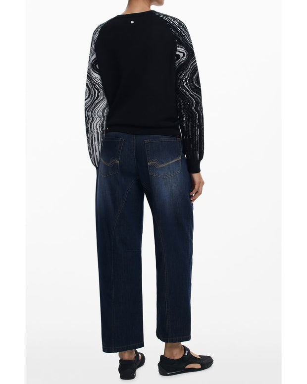 Black Polyester Women Sweater