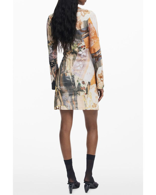 Beige Polyester Women Dress