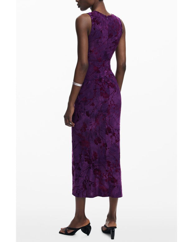 Purple Polyester Women Dress