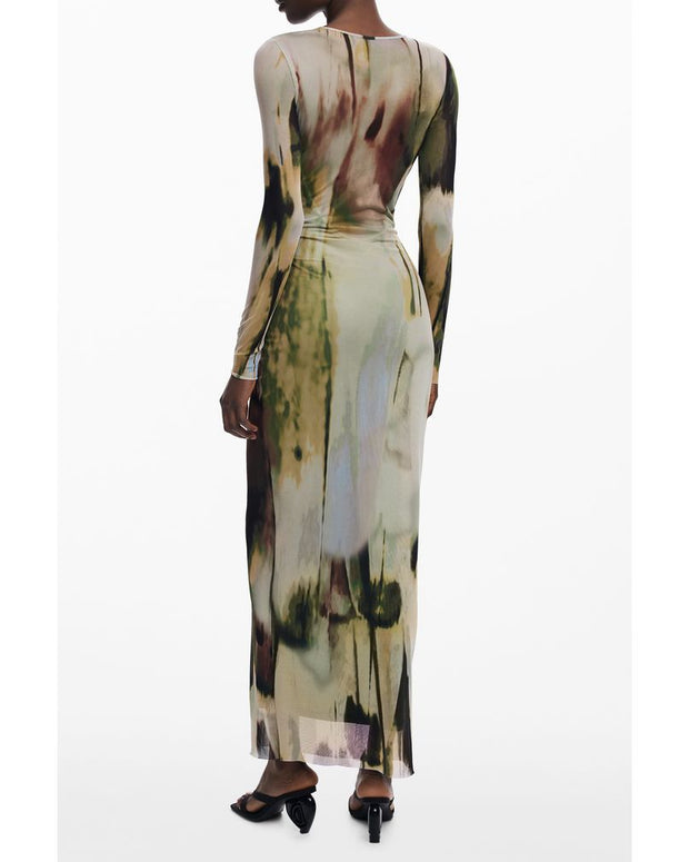 Green Polyester Women Dress