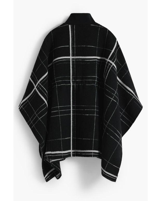Black Wool Women Poncho