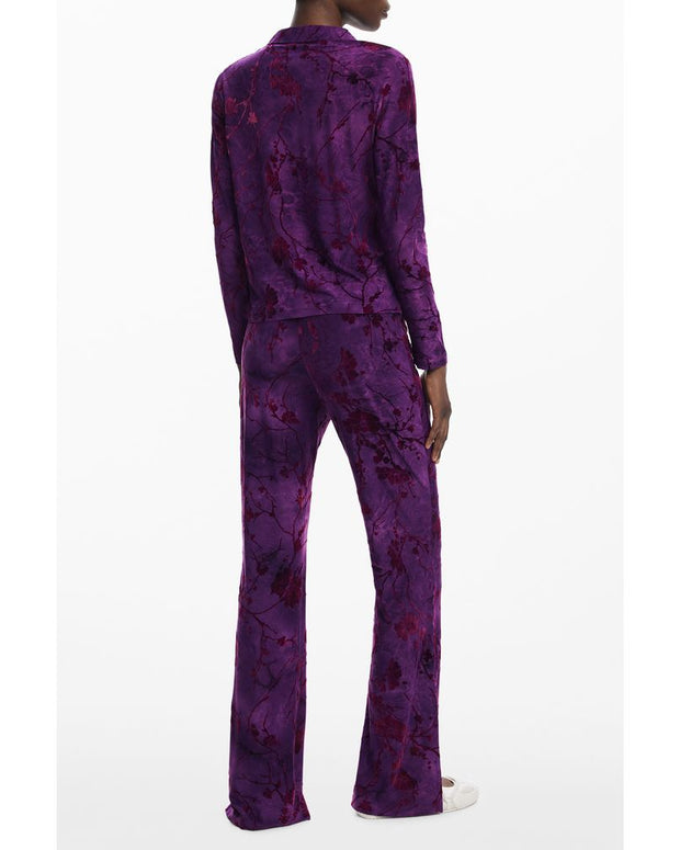 Purple Polyester Women Shirt