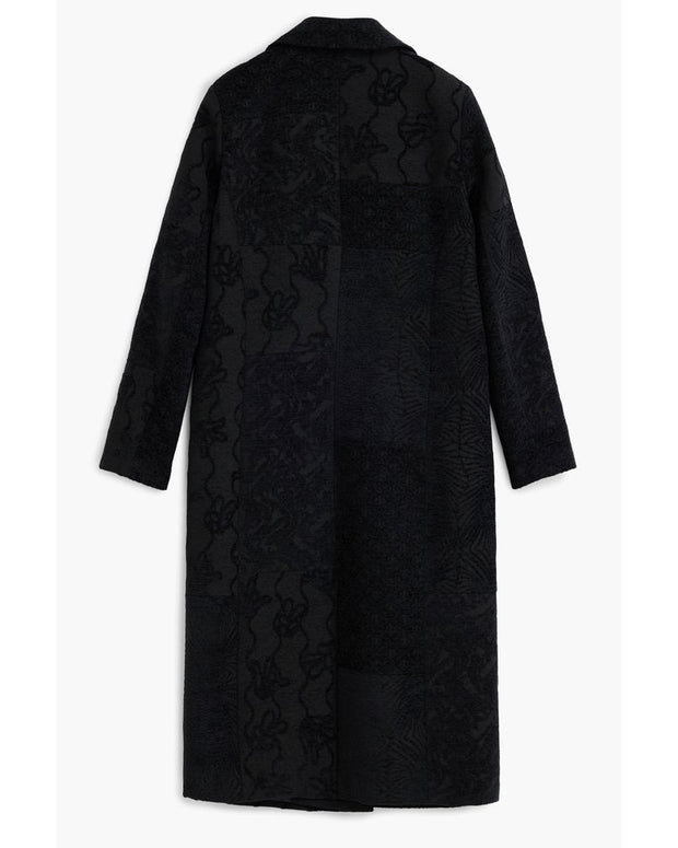 Black Polyester Women Coat