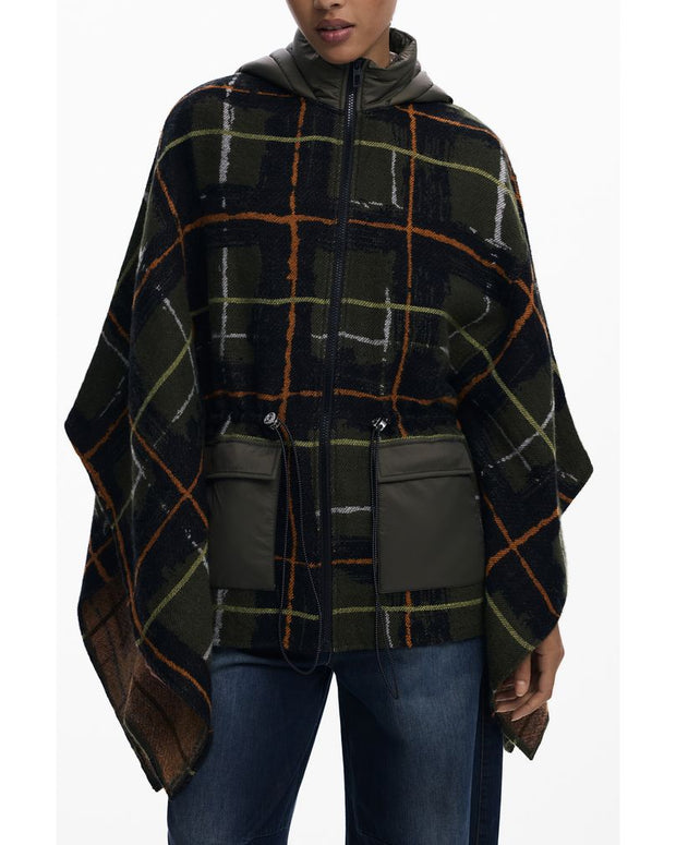 Green Polyester Women Poncho