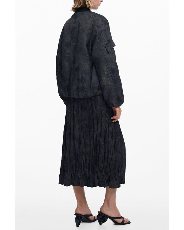 Black Polyester Women Jacket