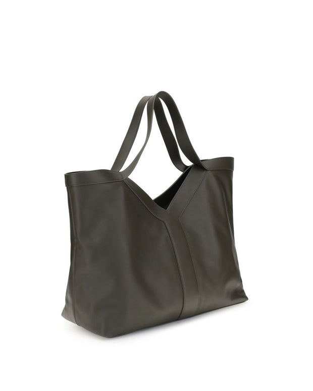 Oversized leather Y Tote Bag
