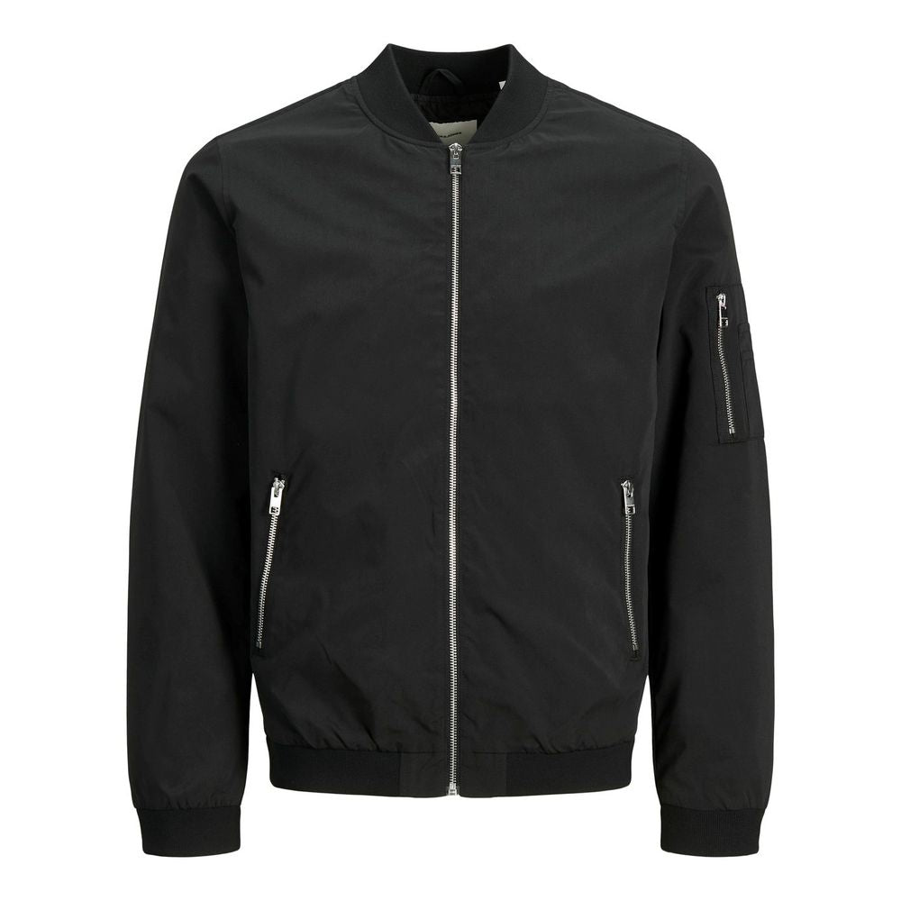 Black Polyester Jackets & Coat