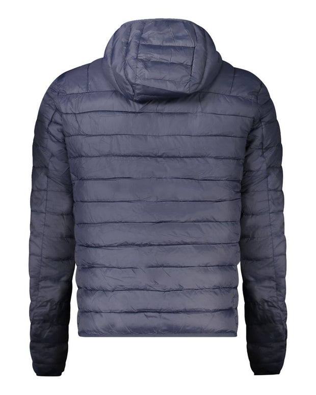 Blue Polyester Men Jacket