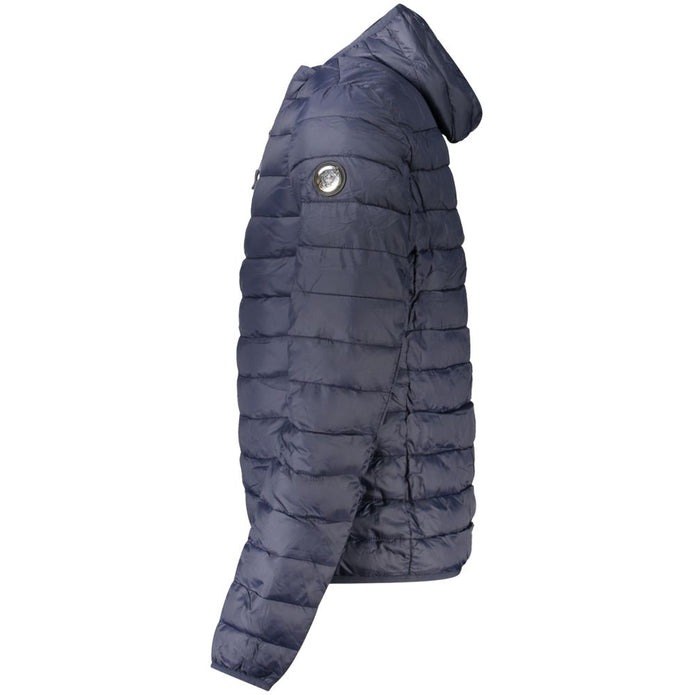 Blue Polyester Men Jacket