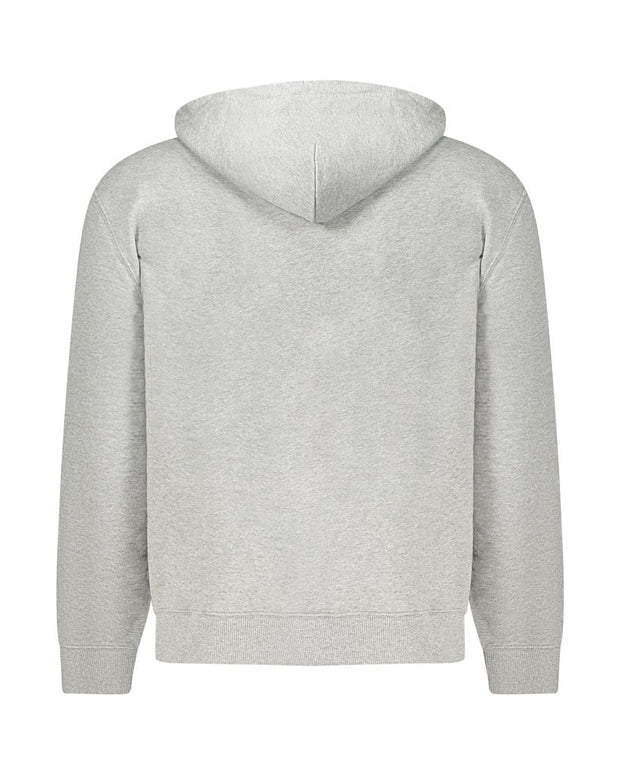 Gray Cotton Mens Hooded Sweater