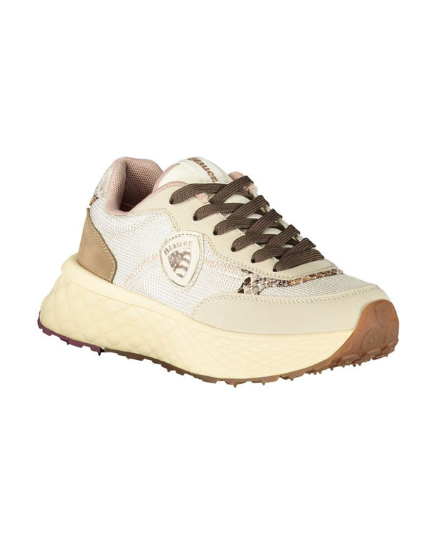 Beige Leather Women Sneaker