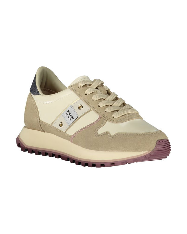 Beige Leather Women Sneaker