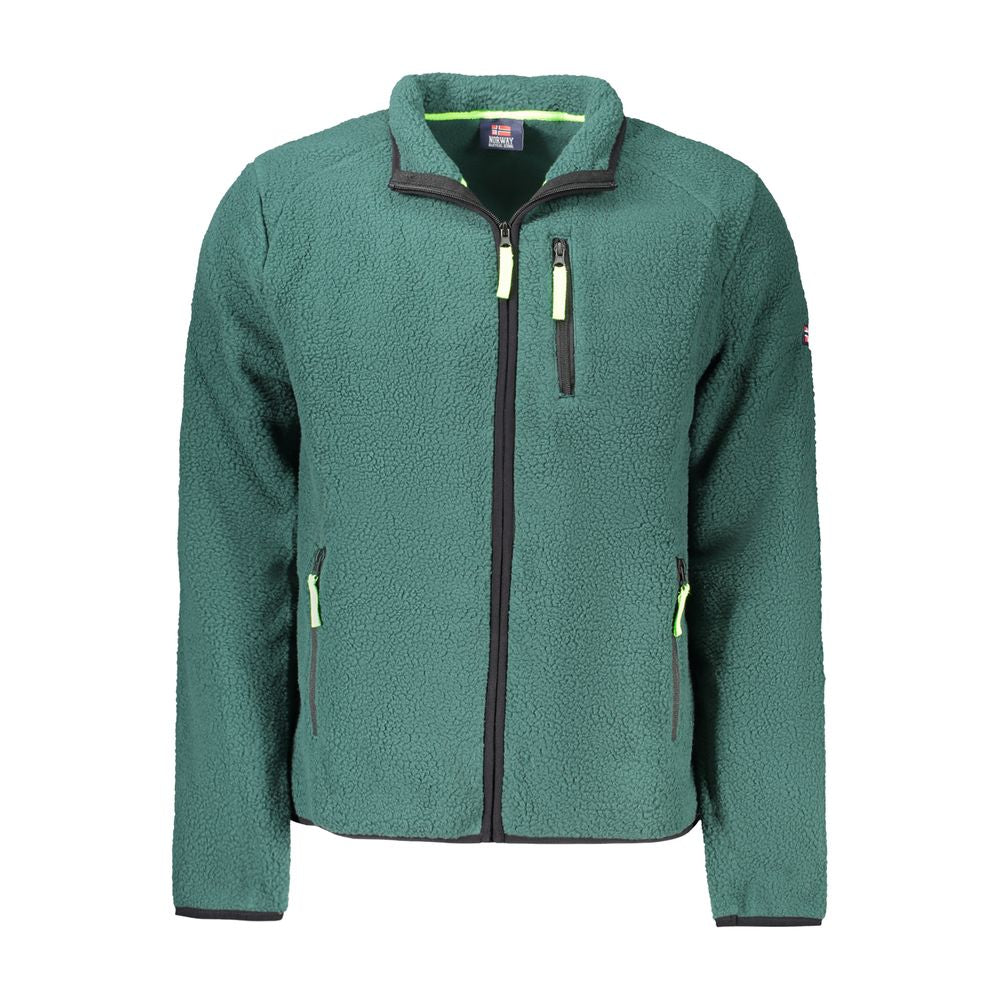 Green Polyester Men Sweater