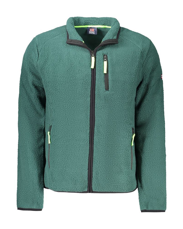 Green Polyester Men Sweater