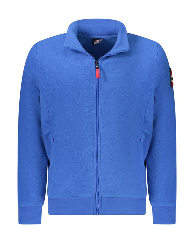 Blue Polyester Men Sweater