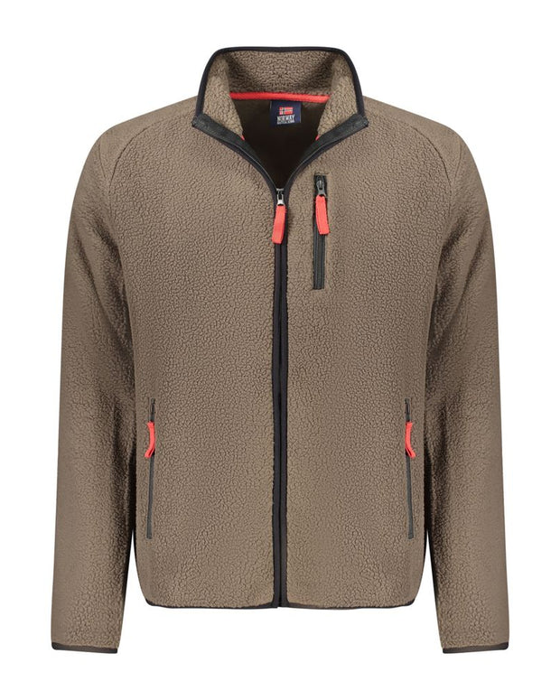 Brown Polyester Men Sweater