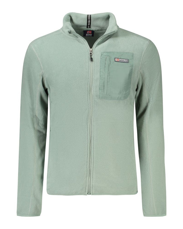 Green Polyester Men Sweater