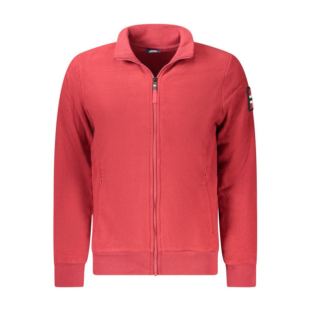 Red Polyester Men Sweater