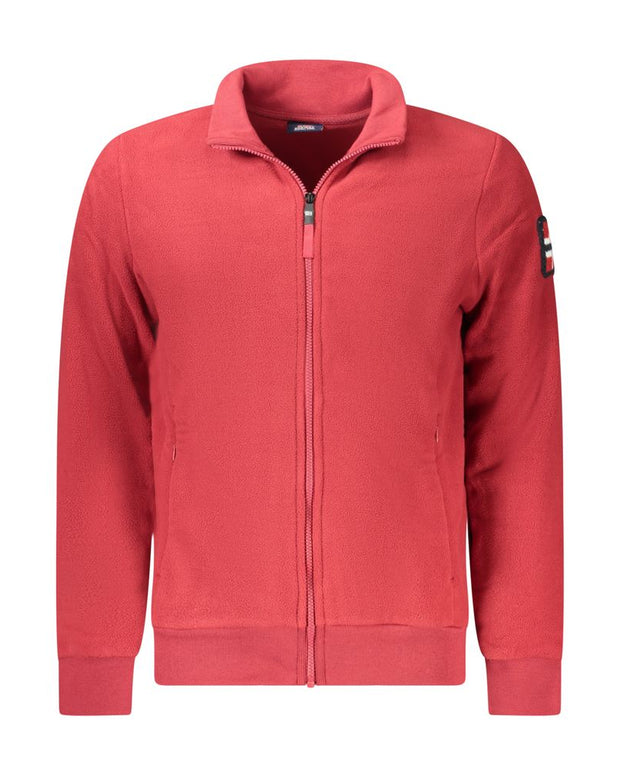 Red Polyester Men Sweater