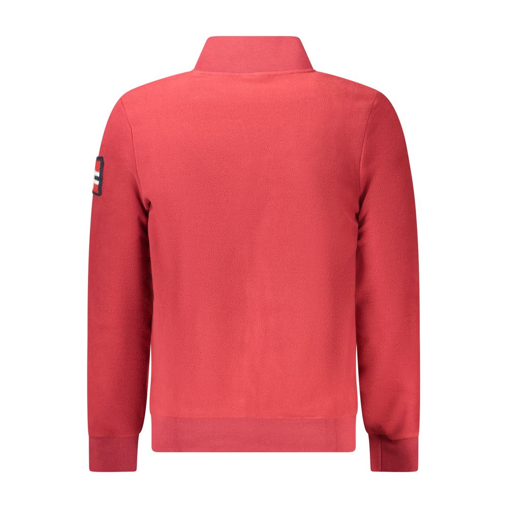 Red Polyester Men Sweater