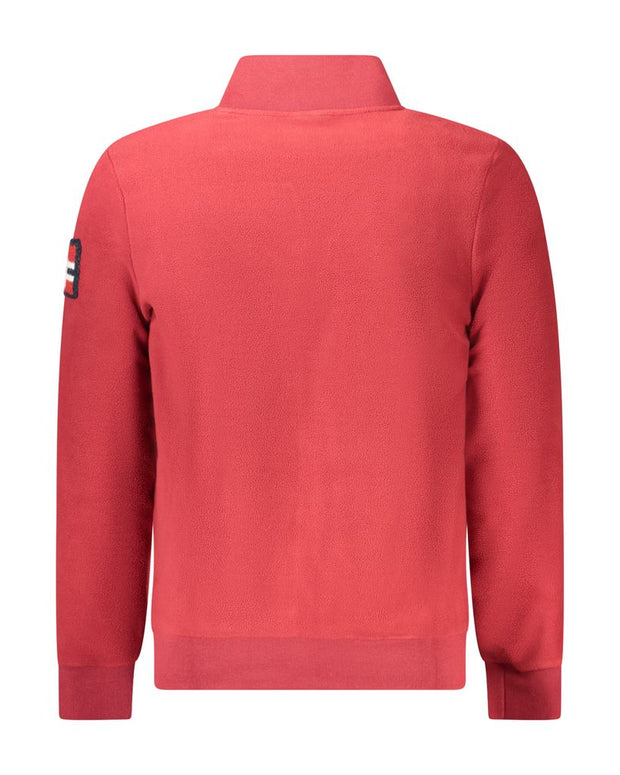 Red Polyester Men Sweater