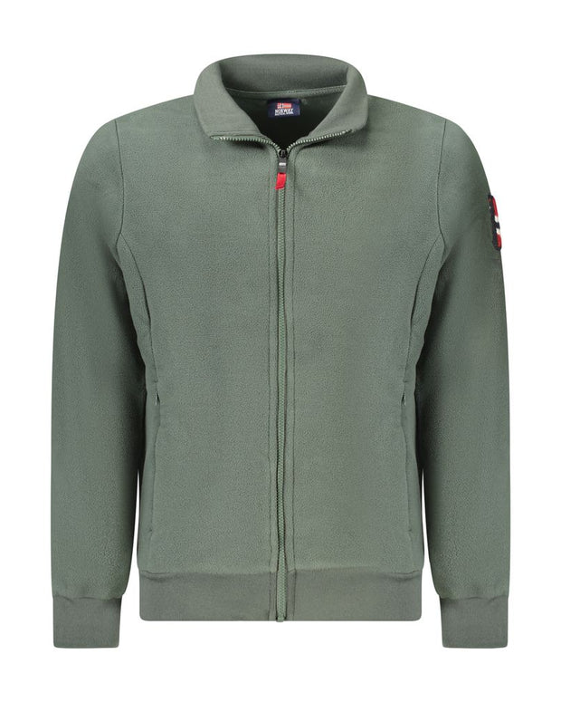 Green Polyester Men Sweater