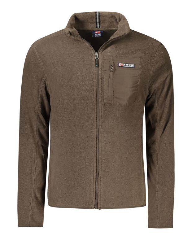 Brown Polyester Men Sweater