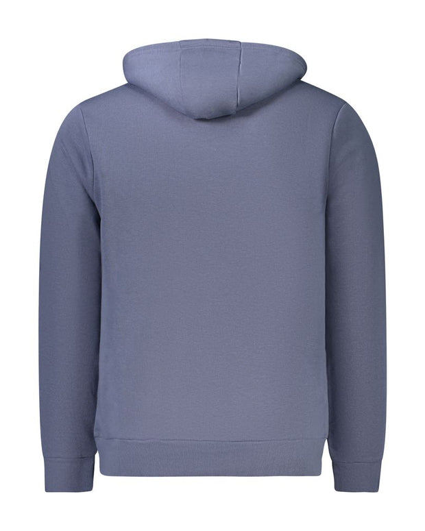 Blue Cotton Men's Hooded Sweater