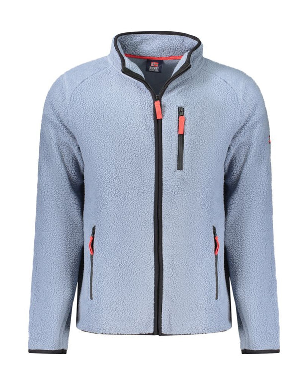 Blue Polyester Men Sweater