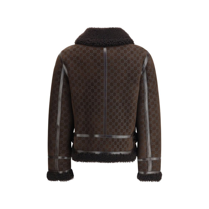 Leather Jacket with GG motif