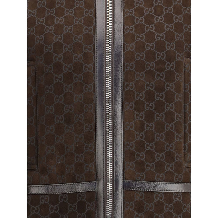 Leather Jacket with GG motif