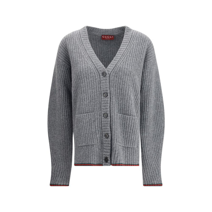 Ribbed Knit Wool Cardigan