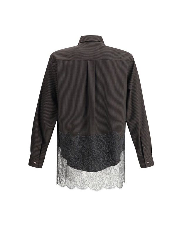 Pinstripe Wool and Lace Shirt
