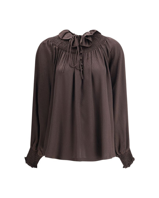 Brown Silk Blouse