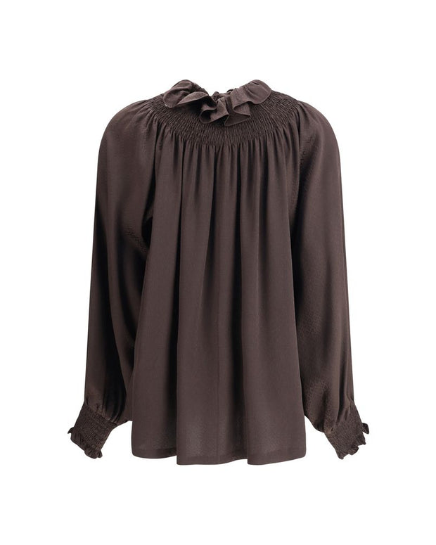 Geometric Silk Blouse