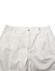 White Cotton Mid Waist Men Bermuda Shorts