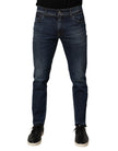 Blue Cotton Stretch Skinny Men Denim Jeans