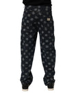 Blue Logo Print Straight Denim Men Jeans