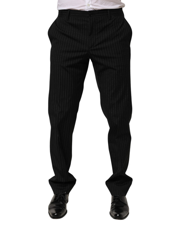 Black Striped Dress Formal Men Trouser Pants