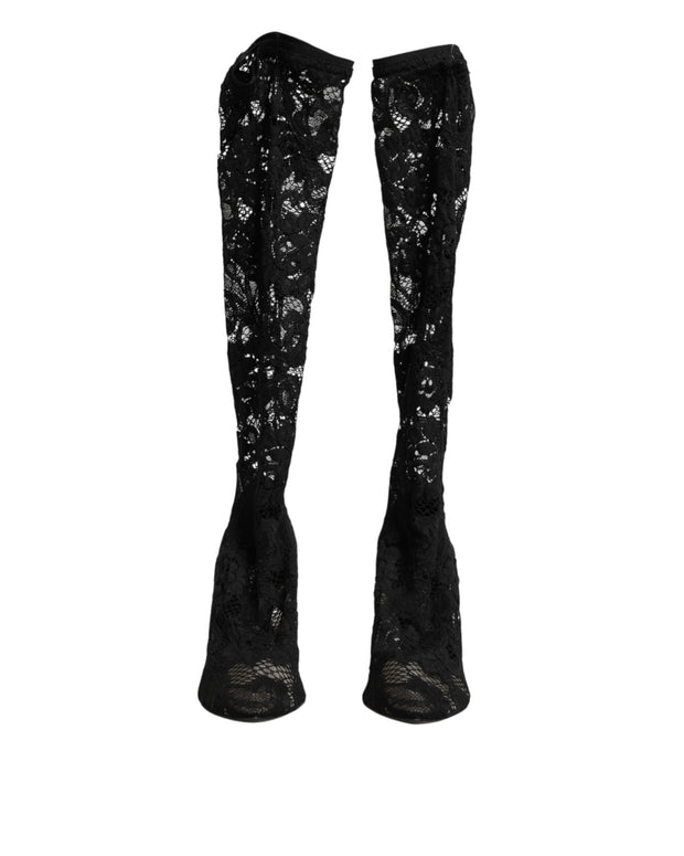 Black Pumps Taormina Lace Socks Boots Shoes