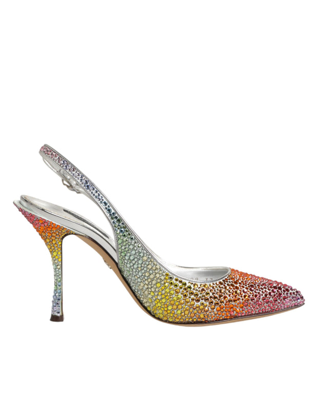 Multicolor Sequin Slingback Pumps Shoes