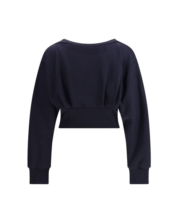 Cotton Sweatshirt with Corset Detail