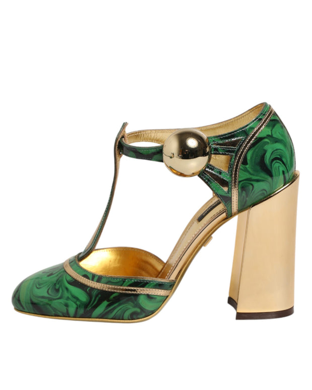Green Patent Leather Vally Heels Pumps Shoes