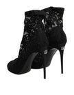 Black Stretch Taormina Lace Boots Shoes