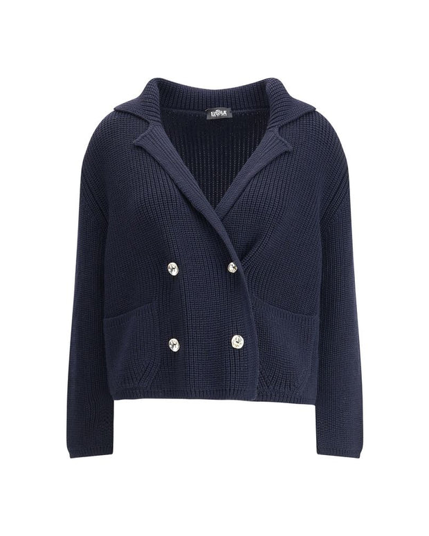 Blue Merino Wool Cardigan